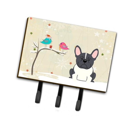 Jensendistributionservices Christmas Presents Between Friends French Bulldog Black & White Leash or Key Holder MI1711644